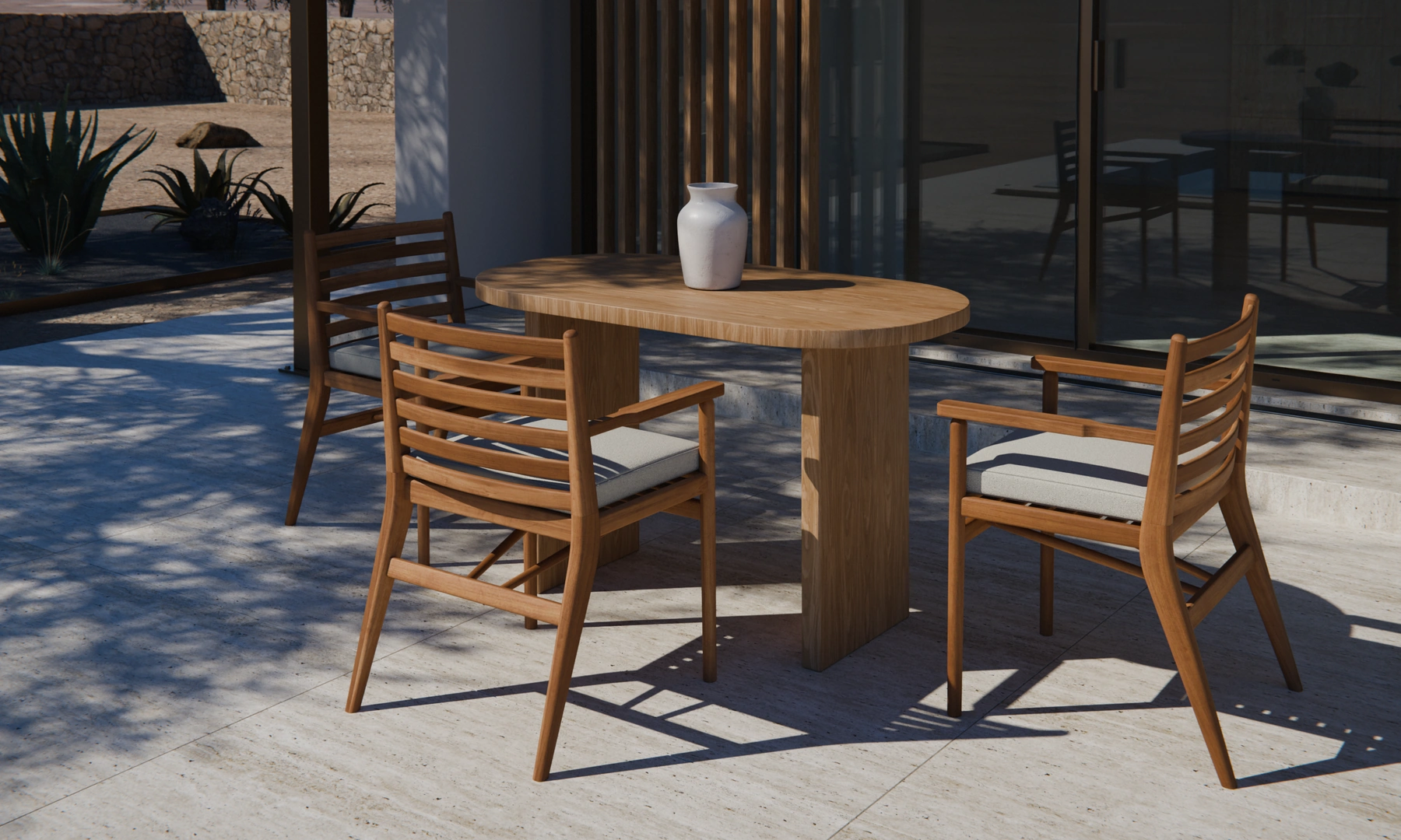 Casa del Olivo, render 3D: terraza.